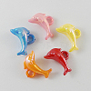 Opaque AB Color Acrylic Dolphin Charms X-SACR-R697-M5-1