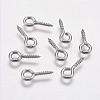 Tarnish Resistant 304 Stainless Steel Screw Eye Pin Peg Bails X-STAS-K171-52P-12x5mm-3