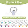 45Pcs 15 Colors 304 Stainless Steel Locking Stitch Markers PALLOY-FH00179-2