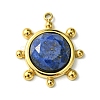 Ion Plating(IP) 304 Stainless Steel Pave Faceted Natural Lapis Lazuli Pendants FIND-Z028-39D-1