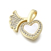Brass Micro Pave Clear Cubic Zirconia Pendants KK-V010-30G-2