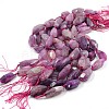 Dyed Natural Agate Bead Strands G-O038-34-2