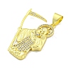 Rack Plating Brass Micro Pave Clear Cubic Zirconia Pendants KK-B091-30G-06-2