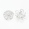 5-Petal Filigree Brass Bead Caps KK-B218-S-2