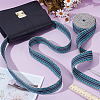 5 Yards Polyester Striped Jacquard Ribbon OCOR-WH0078-287C-5