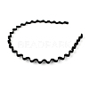 Korean Style 5mm Width Plain Black Wave Shape Iron Hair Bands OHAR-R072-01-2