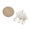 Pearlized Glass Pearl Beads Pendants PALLOY-MZ01101-03-2
