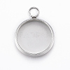 304 Stainless Steel Pendant Cabochon Settings STAS-E146-18P-12mm-2