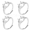 5Pcs Adjustable Brass Solitaire Ring Settings ZIRC-UN0001-19-1