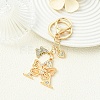 Alloy Rhinestone & Iron Keychain KEYC-YW00279-06-4