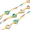 Handmade Brass Enamel Heart Link Chains CHC-M024-25G-01-1