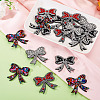 16Pcs 4 Colors Bowknot Rhinestone Patches PATC-TA0001-18-6