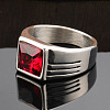 Fashionable 304 Stainless Steel Cubic Zirconia Finger Rings for Men FS-WGE7444-02-1