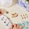 24Pcs 12 Colors Flower Alloy Enamel Pendant Locking Stitch Markers HJEW-SC00030-3