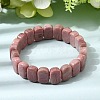 Natural Rhodonite Beaded Stretch Bracelets for Women Men BJEW-D461-02B-4