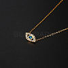 Cubic Zirconia Evil Eye Pendant Necklace with Stainless Steel Chains QE8038-1-2