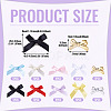 50Pcs 10 Colors Bowknot Polyester & Alloy Alligator Hair Clips PHAR-TA0001-16-4