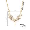 Sweet Wing Angel Brass Crystal Rhinestone Pendant Necklaces for Women RU5786-1