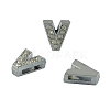 Alloy Initial Slide Charms with Grade A Rhinestones ALRI-R032-V-FF-1