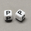 Large Hole Acrylic Letter European Beads SACR-Q103-7mm-01P-2