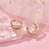 Brass Micro Pave Clear Cubic Zirconia Hoop Earring Findings ZIRC-YW0001-10G-5