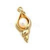 Brass & ABS Imitation Pearl Pendants X-KK-D339-18G-1