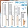 4Pcs 4 Styles Stainless Steel Combs AJEW-OC0013-77-2