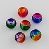 Mixed Two Tone Spray Painted Glass Beads X-DGLA-R016-M-1