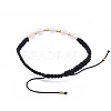 Adjustable Natural Rose Quartz Braided Bead Bracelets BJEW-JB04599-02-2