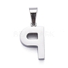 Non-Tarnish 304 Stainless Steel Letter Pendants STAS-H127-P-P-2