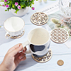 1 Set Wooden Carved Cup Mats WOOD-BC0001-26-3