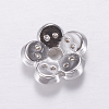 Brass Micro Pave Cubic Zirconia Bead Cap ZIRC-G122-50P-RS-2