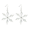 Christmas Snowflake Glass Dangle Earrings EJEW-TA00507-1