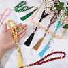 7Pcs 7 Colors Muslim Islamic Prayer Rosary Bracelets BJEW-PH0004-65-3