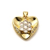 Rack Plating Brass Micro Pave Cubic Zirconia Pendants KK-L226-001G-02-1