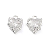 Valentine's Day Brass Micro Pave Clear Cubic Zirconia Charms KK-B172-13S-1