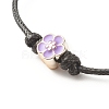 Plum Blossom Acrylic Enamel Beaded Cord Bracelet BJEW-JB07851-4