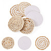 6Pcs 3 Styles Handmade Hot Pads with Corn Straw Woven Placemats AJEW-MB0001-04-2