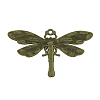 Tibetan Style Alloy Dragonfly Pendant Rhinestone Settings TIBEP-922-AB-FF-2