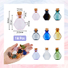 DICOSMETIC 18Pcs 9 Colors Hexagon Dollhouse Miniature Glass Cork Bottles Ornament AJEW-DC0001-11-2