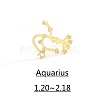 Twelve Constellation Brass Micro Pave Clear Cubic Zirconia Cuff Rings FS-WG8E359-09-1