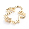 Brass Micro Pave Clear Cubic Zirconia Screw Carabiner Lock Charms ZIRC-I041-07G-3