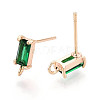 Brass Stud Earring Findings KK-T038-492A-2