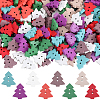 300Pcs 2-Hole Spray Painted Wooden Buttons BUTT-SP0001-02-1
