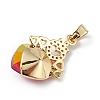 Real 18K Gold Plated Rack Plating Brass Micro Pave Clear Cubic Zirconia Pendants KK-C015-30G-05-3