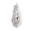 Brass Micro Pave CLear Cubic Zirconia Interlocking Clasps KK-C051-49P-1