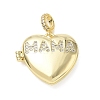 Mother's Day Brass Micro Pave Clear Cubic Zirconia Locket Pendants KK-CBA56EF-02G-1