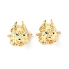 Halloween Brass Micro Pave Green Cubic Zirconia Connector Charms KK-E068-VF354-2