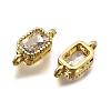 Real 18K Gold Plated Brass Micro Pave Cubic Zirconia Links Connectors ZIRC-L100-009G-07-2