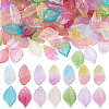 140Pcs 14 Color Autumn Theme Two Tone Spray Painted Glass Pendants GLAA-GA0001-84-1